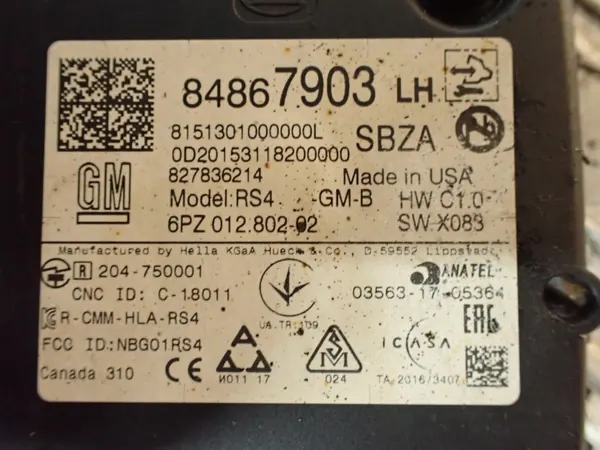 OEM 84867903 Vänster bakre dödvinkelradar - Begagnad image 3