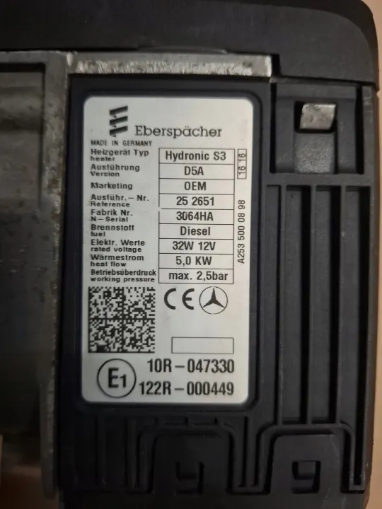 Hydronic-lämmitys OEM 252651 Mercedes W253 W213 image 5