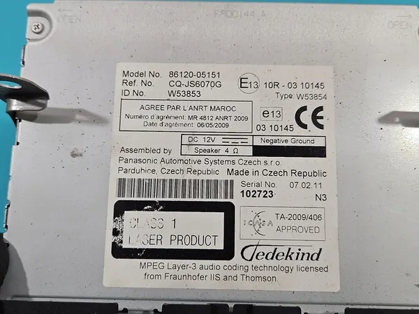 Toyota Avensis III T27 Radio 86120-05151 image 5
