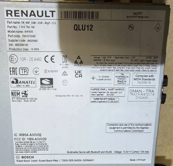 Radio Navegación Renault OE OEM 259157224R image 4