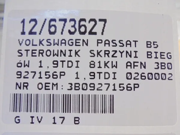 Vaihteistotietokone OEM 3B0927156P Passat B5:lle image 5
