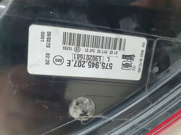 Lámpara Trasera Izquierda Seat Ateca Lift 575945207E image 8