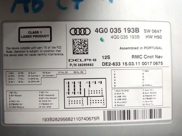 Rádio Navegação Leitor SD OEM 4G0035193B para Audi A6 C7 image 7
