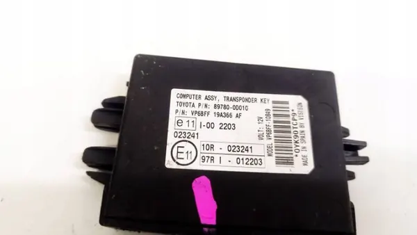 OEM 897800D010 Immobilizer Computer voor Toyota Yaris image 3