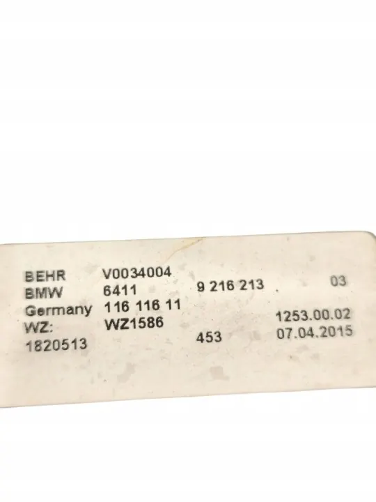 OEM 9216222 Matkustamon mikrosuodinkansi BMW 5 F10/F11 image 8