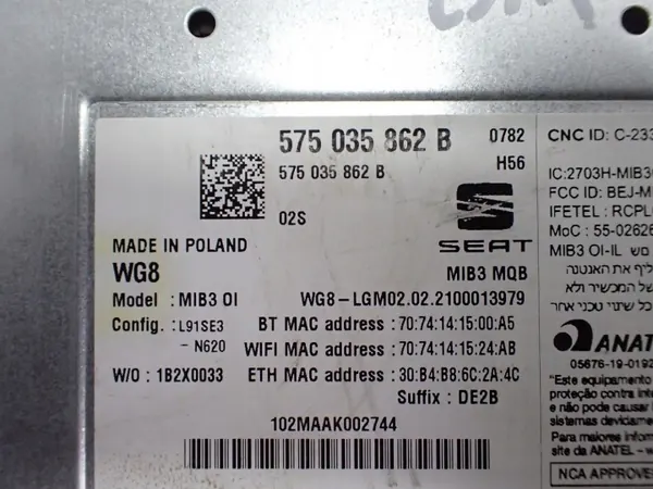 OEM 5FJ919606 fabriksnavigationsradio för SEAT Ateca image 10