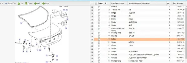 Bagagelås SAAB 9-5 (YS3G) 2.0L 2011 OEM 545255965 image 6