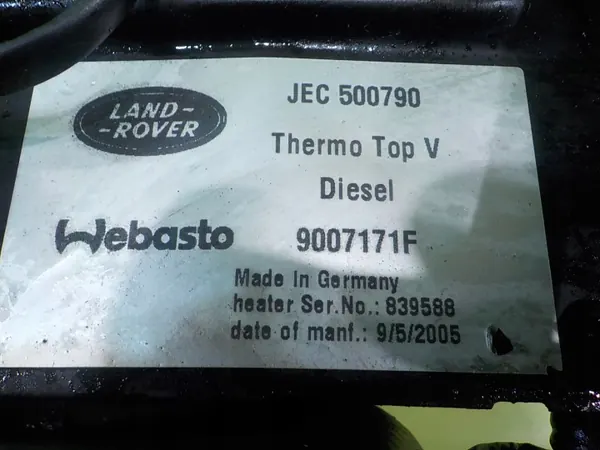 Webasto JEC500790 900717F pour Range Rover Sport I 2.7 TDV6 image 5
