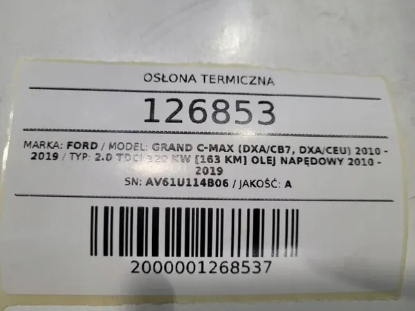 Hitteschild OEM AV61U114B06 voor Ford Grand C-Max 2.0 TDCI image 7