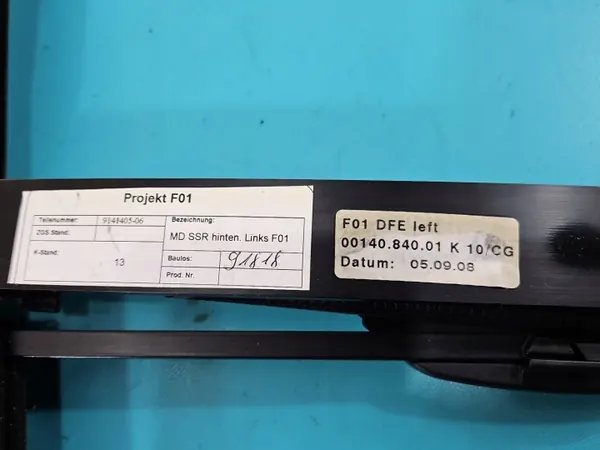 Rouleau Portière Arrière Gauche BMW 7 F01 OEM 9141405 image 8