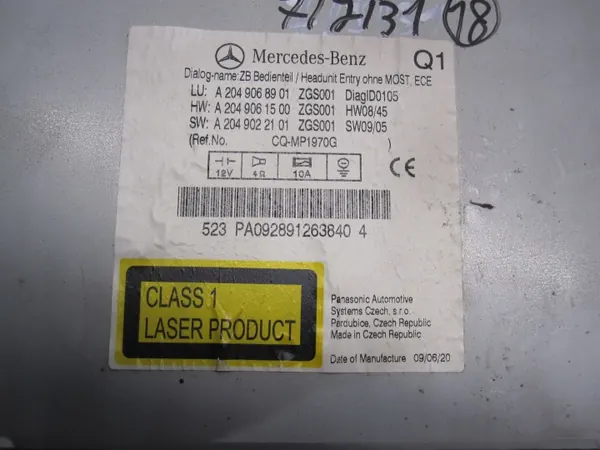 OEM A2049068901 Fabriksradio CD Bluetooth Mercedes image 7