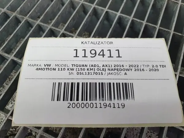 OEM 05L131701S DPF-suodatin VW Tiguan 2.0 TDI:lle image 6