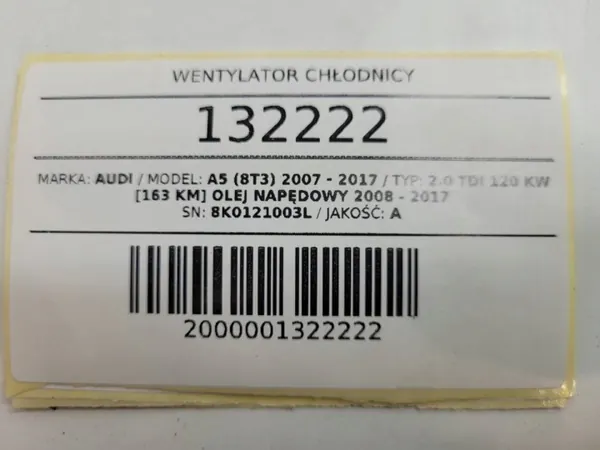 Radiatorventilator Behuizing Controller OEM 8K0121003L image 9