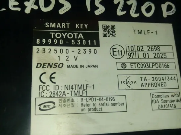 Módulo Arranque Sem Chave Lexus IS OEM 232500-2390 image 3