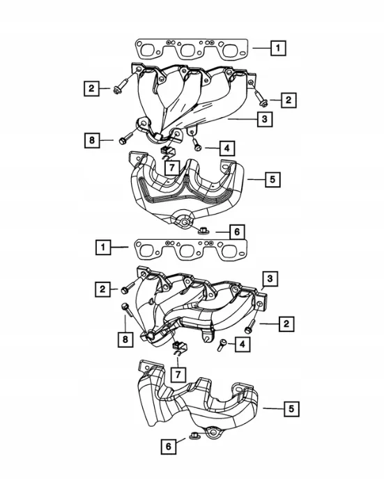 Linker Auspuffkrümmer OEM 4666024AD Jeep Wrangler image 3