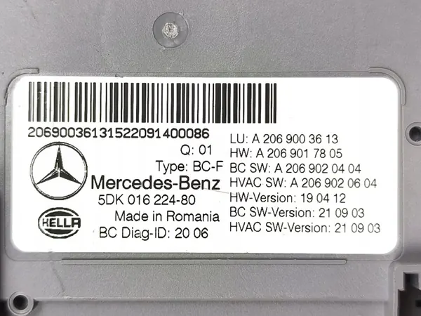 Module Confort OEM A2069003613 pour Mercedes C W206 image 4
