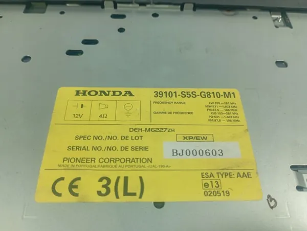 Rádio Honda Civic 7 OEM M1S246 - Usado, Código Faltando image 5