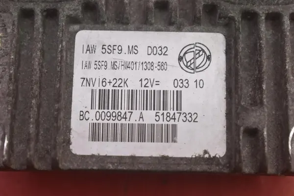 Unité de contrôle moteur Fiat 500 1.2 8V 51847332 image 5