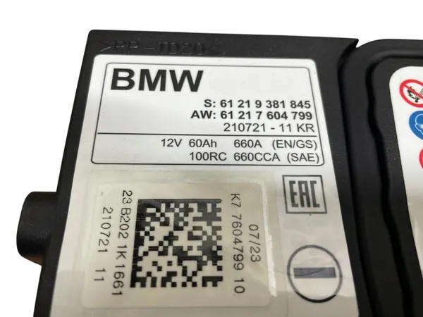 Batterie AGM OEM 9381845 12V 60Ah pour BMW Start-Stop image 4