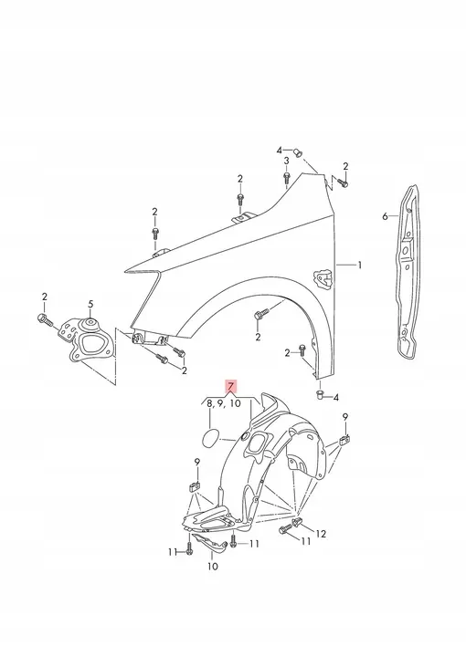 Left Front Wheel Arch Skoda Fabia III image 2