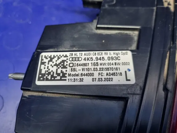 AUDI A6 C8 AVANT LÁMPARA TRASERA IZQUIERDA OEM 4K5945093C image 8