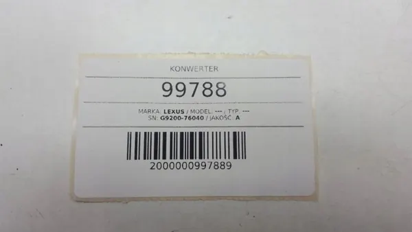 Convertisseur OEM G9200-76040 pour Lexus CT200H 2016 image 5