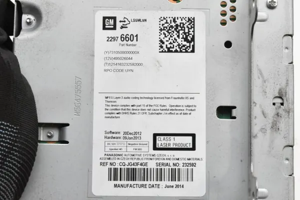 Radio-panel OEM 22976601 för Opel Astra IV 2011-2020 image 7
