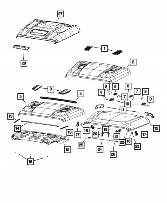 OEM 68405000AB rechte Motorhaubendichtung Jeep image 4