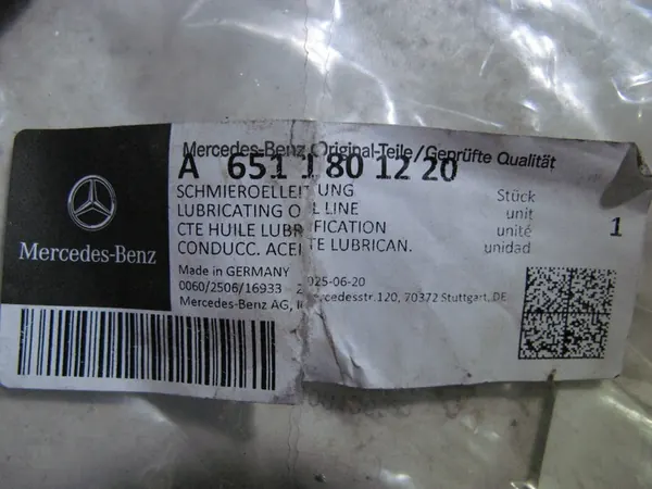 A 651 180 12 20 Oljeslang Mercedes Sprinter W906 image 2