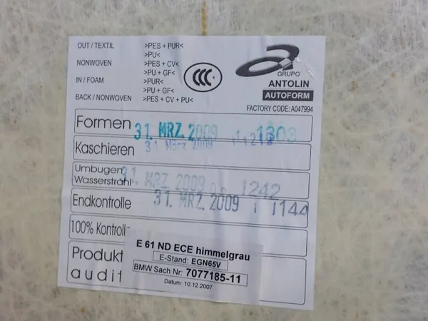 Plafonnier BMW E61 OEM 7077185 - Lumière Intérieure image 7