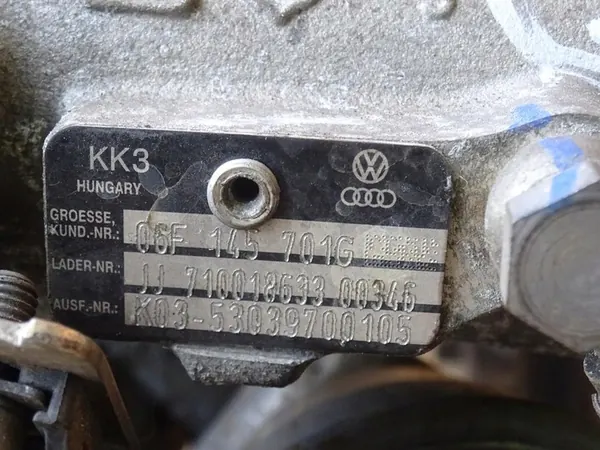 Turboaggregat AUDI A3 8P GOLF V EOS 2.0 TFSI 06F145701G image 8