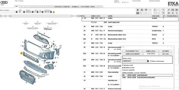Rejilla Inferior de Parachoques AUDI A4 B9 8W0807863F image 4