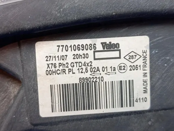 FARO ESQUERDO RENAULT KANGOO LIFT VALEO 7701069086 image 3