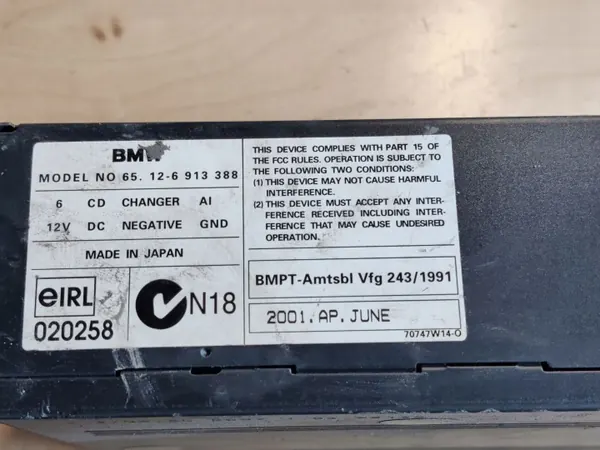 OEM 65126913388 Troca CD/DVD para BMW 5 E39 image 5