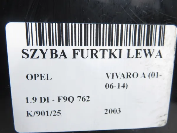 Bakre Vänster Ruta OEM OPEL VIVARO A image 4
