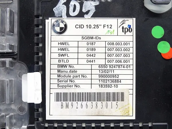 LCD-skärm OEM 9266383 för BMW 6 F13 image 5