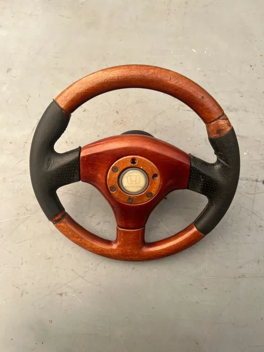 Honda Civic VII Ohjauspyörä OEM MEFJUU Puu & Nahka image 2
