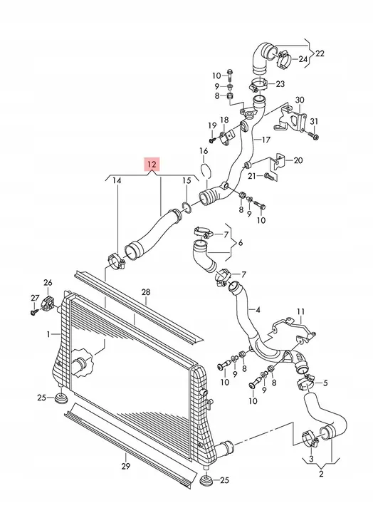 Manguera Intercooler VW PASSAT B7 CC 1.4 TSI 3C0145834Q image 2