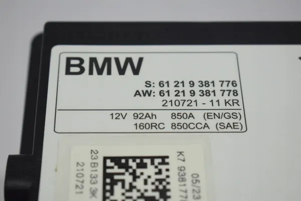 BMW AGM-Batterie 92Ah 850A VRLA 61219381776 image 2