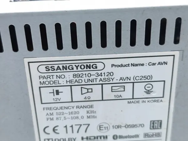 Radio GPS Ssangyong Korando OEM 89210-34120 (15-24) image 7