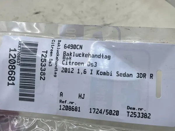 Baklucka Switch 6490CN Citroen C3 DS3 Original image 4
