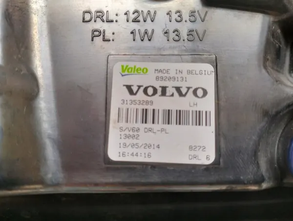 VOLVO S60 V60 2013-2018 Luz Diurna LED Esquerda 31353289 image 3