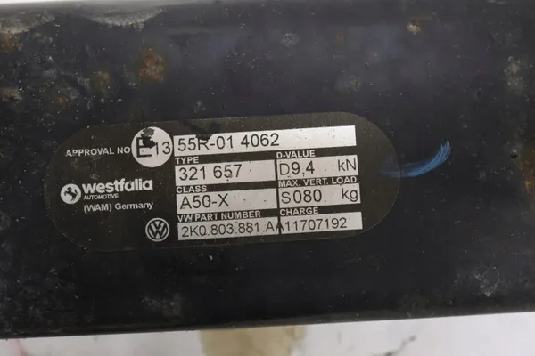 Barra de reboque VW Caddy 2K5 OEM 2K0803881A - Usado image 3