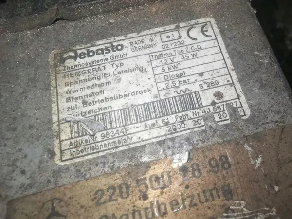 Webasto-lämmitin OEM 2205002898 Mercedes-Benz S W220:lle image 4