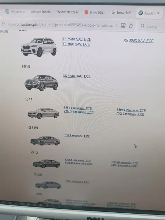 OEM 6885451 Taka jarrupalat BMW 5-sarja image 6