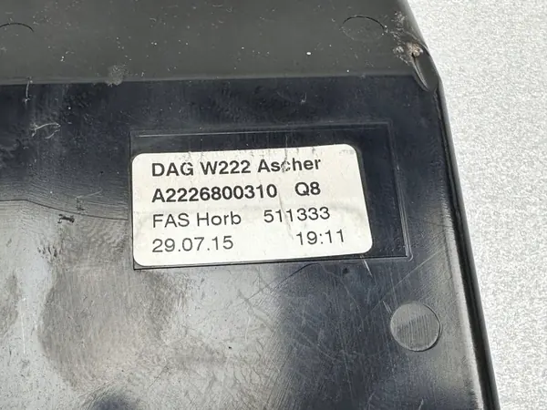 Cendrier Mercedes S W222 OEM A2226800310 - Occasion image 3