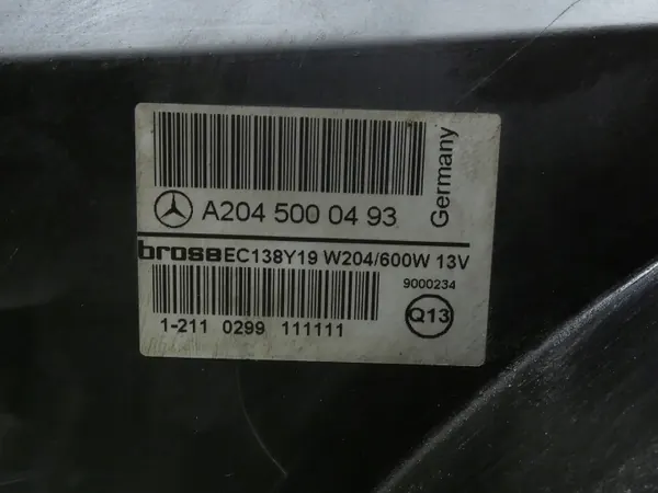 WENTYLATOR KOMPLET CHŁODNIC MERCEDES SLK W172 R172 1.8 CGI A2045000493 image 8