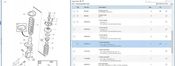 Ammortizzatore Anteriore Destro Volvo XC90 I 30647076 image 8