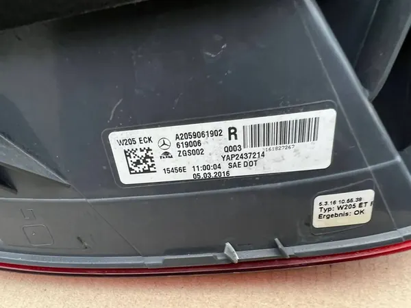 ACHTER RECHT LAMP MERCEDES C KLASSE W 205 SEDAN A2059061902 image 5