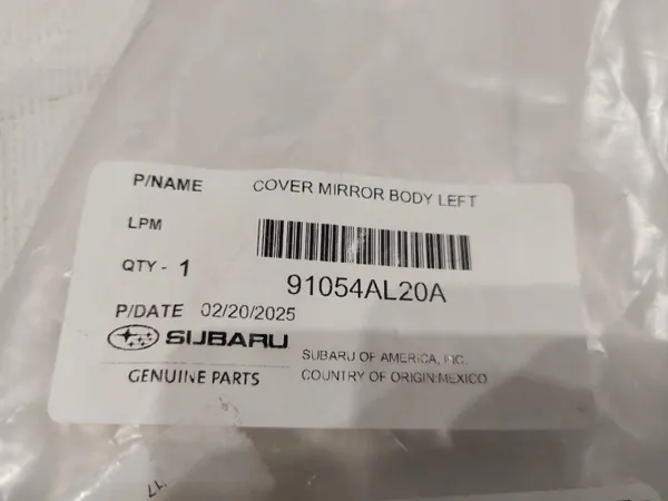Carcaça espelho esquerda Subaru OE 91054AL20A image 4